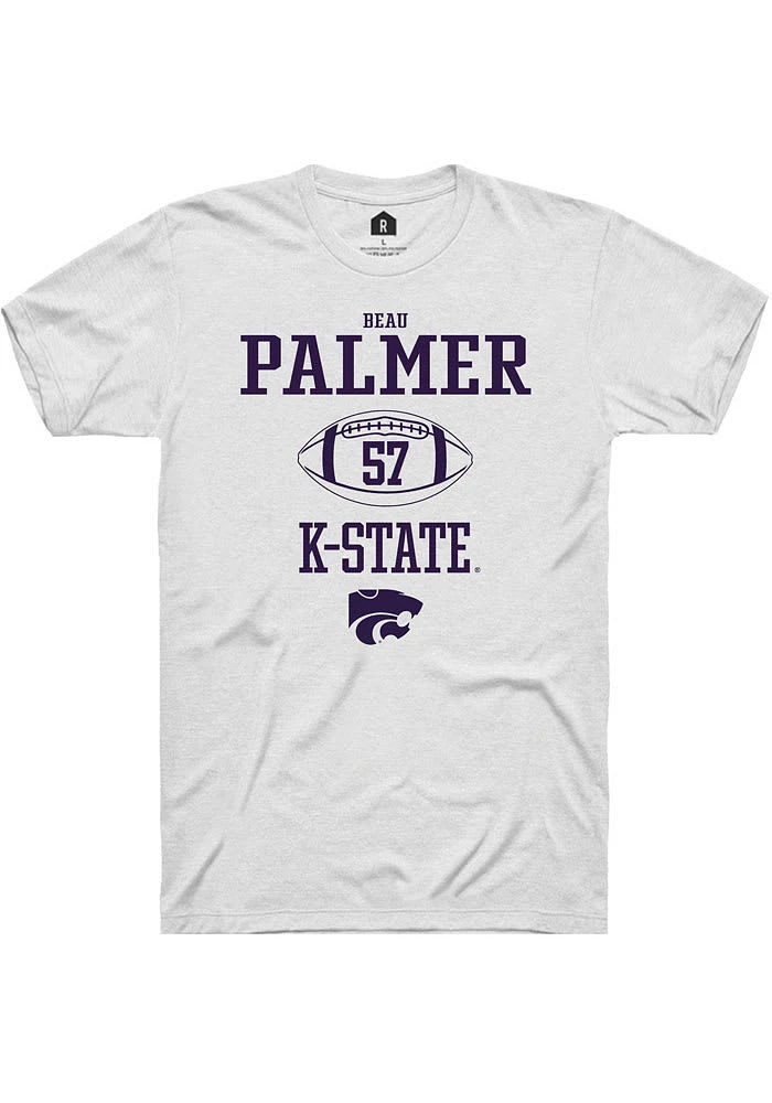 Beau Palmer K-State Wildcats White Rally NIL Sport Icon Short Sleeve T Shirt
