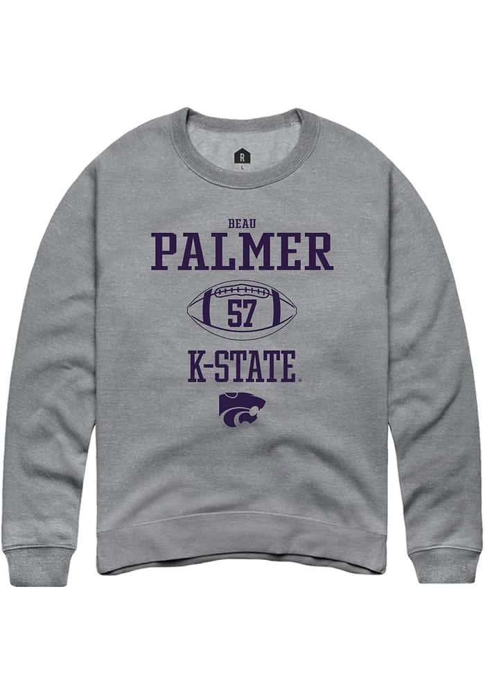 Beau Palmer  Rally K-State Wildcats Mens Graphite NIL Sport Icon Long Sleeve Crew Sweatshirt