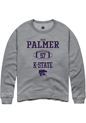 Beau Palmer  Rally K-State Wildcats Mens Graphite NIL Sport Icon Long Sleeve Crew Sweatshirt