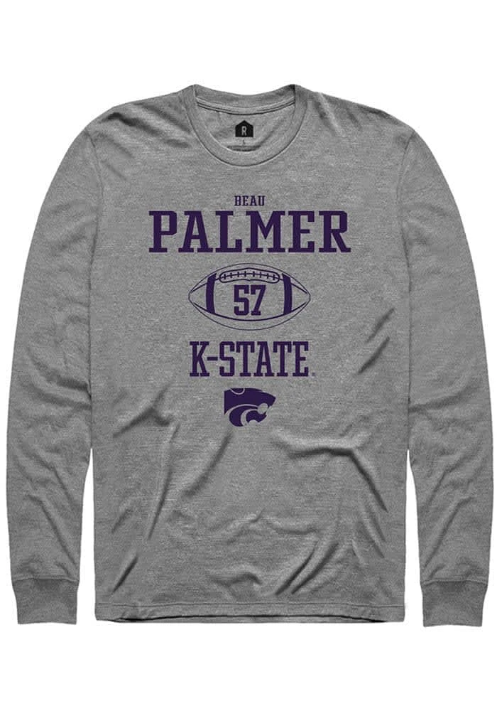 Beau Palmer K-State Wildcats Graphite Rally NIL Sport Icon Long Sleeve T Shirt
