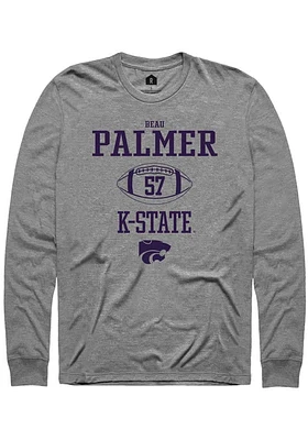 Beau Palmer  K-State Wildcats Graphite Rally NIL Sport Icon Long Sleeve T Shirt