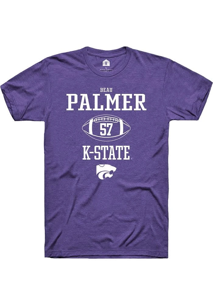 Beau Palmer K-State Wildcats Purple Rally NIL Sport Icon Short Sleeve T Shirt
