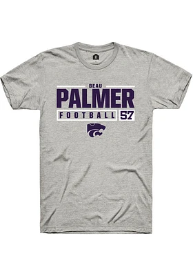 Beau Palmer  K-State Wildcats Ash Rally NIL Stacked Box Short Sleeve T Shirt