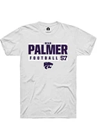 Beau Palmer  K-State Wildcats White Rally NIL Stacked Box Short Sleeve T Shirt