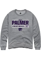 Beau Palmer  Rally K-State Wildcats Mens Graphite NIL Stacked Box Long Sleeve Crew Sweatshirt