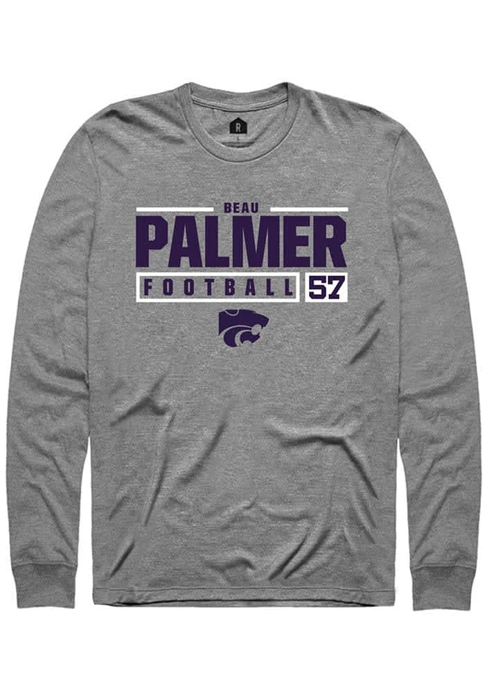 Beau Palmer  K-State Wildcats Graphite Rally NIL Stacked Box Long Sleeve T Shirt