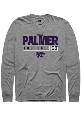 Beau Palmer  K-State Wildcats Graphite Rally NIL Stacked Box Long Sleeve T Shirt