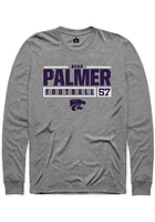 Beau Palmer  K-State Wildcats Graphite Rally NIL Stacked Box Long Sleeve T Shirt