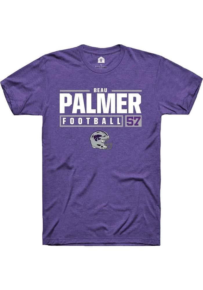 Beau Palmer K-State Wildcats Purple Rally NIL Stacked Box Short Sleeve T Shirt