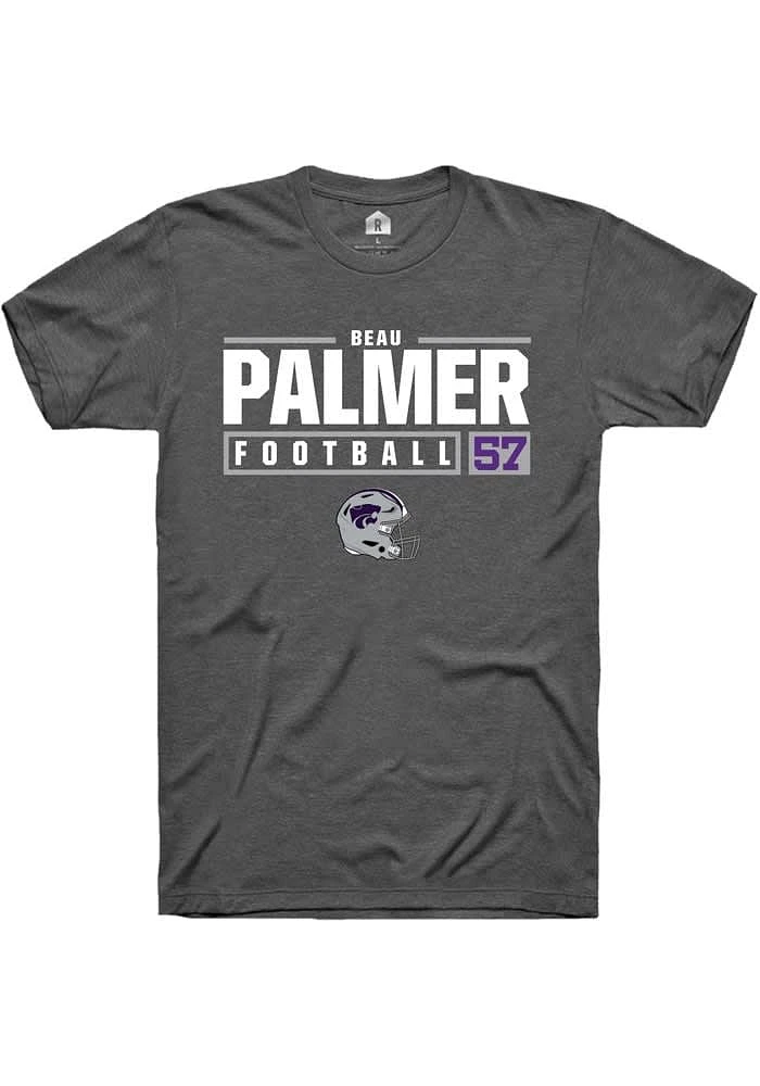 Beau Palmer  K-State Wildcats Dark Grey Rally NIL Stacked Box Short Sleeve T Shirt