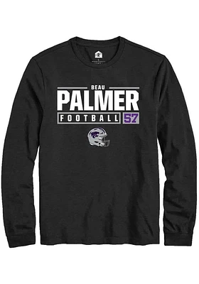 Beau Palmer  K-State Wildcats Black Rally NIL Stacked Box Long Sleeve T Shirt