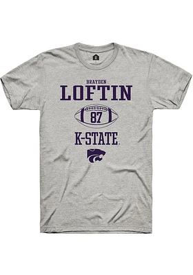 Brayden Loftin  K-State Wildcats Ash Rally NIL Sport Icon Short Sleeve T Shirt
