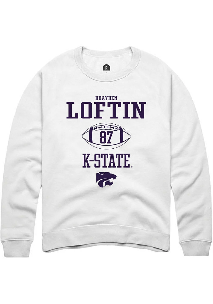 Brayden Loftin Rally K-State Wildcats Mens NIL Sport Icon Long Sleeve Crew Sweatshirt