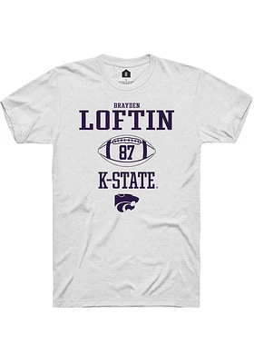 Brayden Loftin  K-State Wildcats White Rally NIL Sport Icon Short Sleeve T Shirt