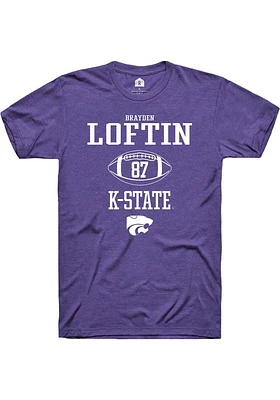 Brayden Loftin  K-State Wildcats Purple Rally NIL Sport Icon Short Sleeve T Shirt
