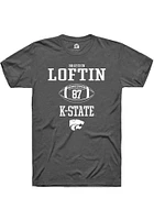 Brayden Loftin  K-State Wildcats Dark Grey Rally NIL Sport Icon Short Sleeve T Shirt