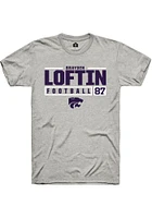 Brayden Loftin  K-State Wildcats Ash Rally NIL Stacked Box Short Sleeve T Shirt