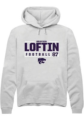 Brayden Loftin Rally K-State Wildcats Mens NIL Stacked Box Long Sleeve Hoodie