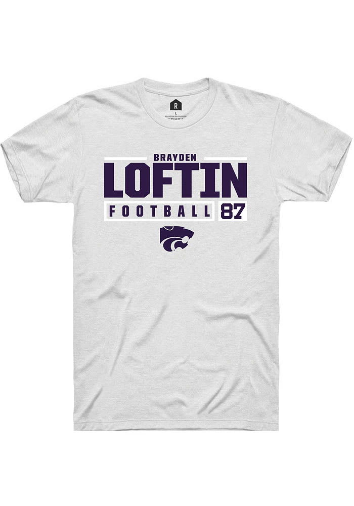 Brayden Loftin K-State Wildcats Rally NIL Stacked Box Short Sleeve T Shirt