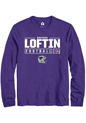 Brayden Loftin  K-State Wildcats Purple Rally NIL Stacked Box Long Sleeve T Shirt