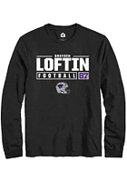 Brayden Loftin  K-State Wildcats Black Rally NIL Stacked Box Long Sleeve T Shirt