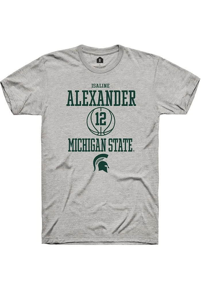Isaline Alexander Michigan State Spartans Ash Rally NIL Sport Icon Short Sleeve T Shirt