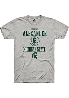 Isaline Alexander  Michigan State Spartans Ash Rally NIL Sport Icon Short Sleeve T Shirt