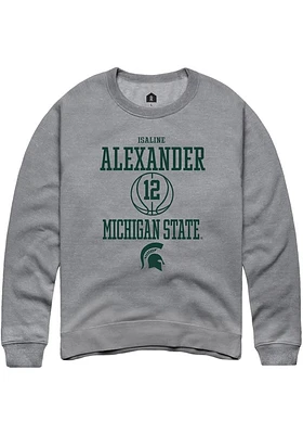 Isaline Alexander  Rally Michigan State Spartans Mens Graphite NIL Sport Icon Long Sleeve Crew Swe..