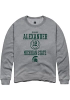 Isaline Alexander  Rally Michigan State Spartans Mens Graphite NIL Sport Icon Long Sleeve Crew Swe..