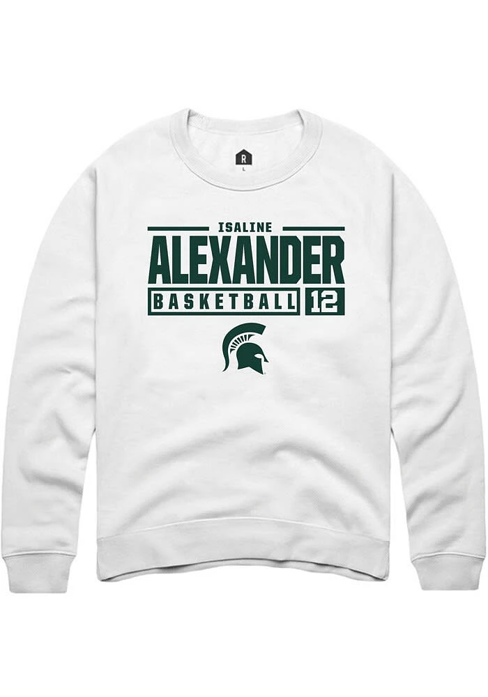 Isaline Alexander Rally Michigan State Spartans Mens NIL Stacked Box Long Sleeve Crew Sweat