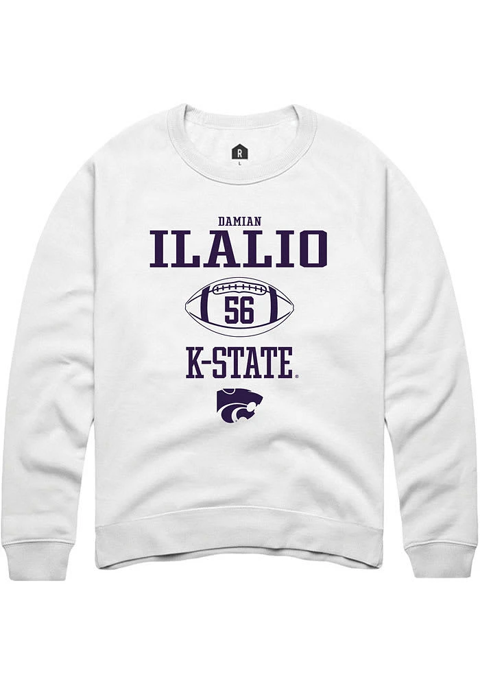 Damian Ilalio Rally K-State Wildcats Mens NIL Sport Icon Long Sleeve Crew Sweatshirt