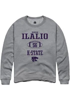 Damian Ilalio  Rally K-State Wildcats Mens Graphite NIL Sport Icon Long Sleeve Crew Sweatshirt