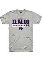 Damian Ilalio  K-State Wildcats Ash Rally NIL Stacked Box Short Sleeve T Shirt
