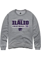 Damian Ilalio  Rally K-State Wildcats Mens Graphite NIL Stacked Box Long Sleeve Crew Sweatshirt