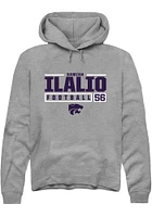 Damian Ilalio  Rally K-State Wildcats Mens Graphite NIL Stacked Box Long Sleeve Hoodie