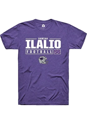 Damian Ilalio  K-State Wildcats Purple Rally NIL Stacked Box Short Sleeve T Shirt