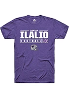 Damian Ilalio  K-State Wildcats Purple Rally NIL Stacked Box Short Sleeve T Shirt
