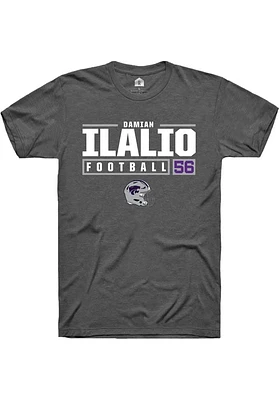 Damian Ilalio  K-State Wildcats Dark Grey Rally NIL Stacked Box Short Sleeve T Shirt