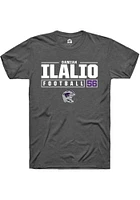 Damian Ilalio  K-State Wildcats Dark Grey Rally NIL Stacked Box Short Sleeve T Shirt