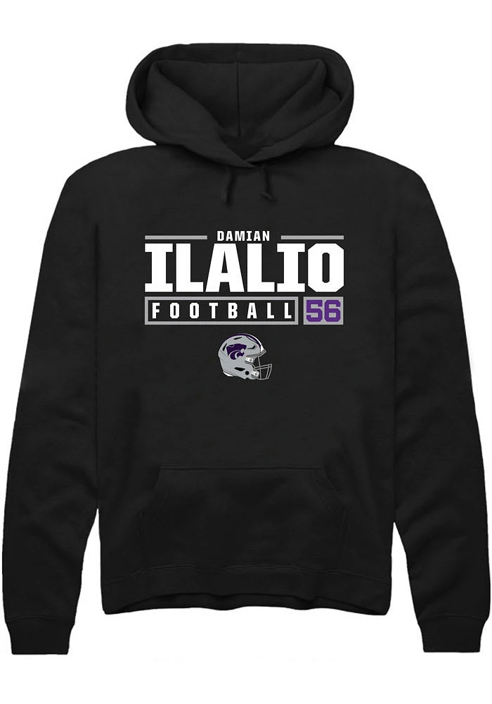 Damian Ilalio Rally K-State Wildcats Mens NIL Stacked Box Long Sleeve Hoodie