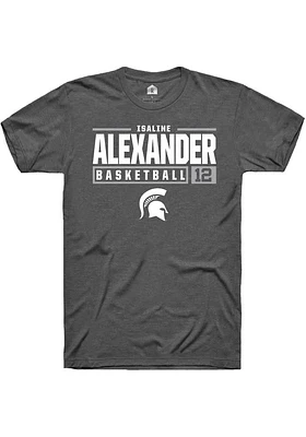 Isaline Alexander  Michigan State Spartans Dark Grey Rally NIL Stacked Box Short Sleeve T Shirt