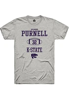 Desmond Purnell  K-State Wildcats Ash Rally NIL Sport Icon Short Sleeve T Shirt