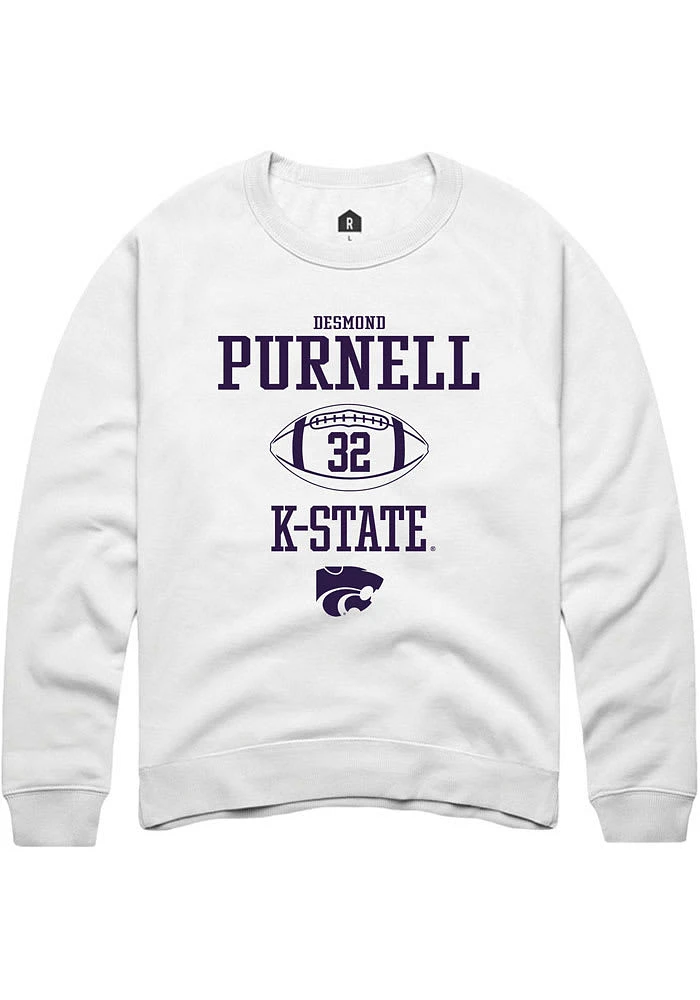 Desmond Purnell Rally K-State Wildcats Mens NIL Sport Icon Long Sleeve Crew Sweatshirt