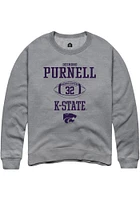 Desmond Purnell  Rally K-State Wildcats Mens Graphite NIL Sport Icon Long Sleeve Crew Sweatshirt