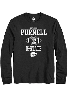 Desmond Purnell  K-State Wildcats Black Rally NIL Sport Icon Long Sleeve T Shirt