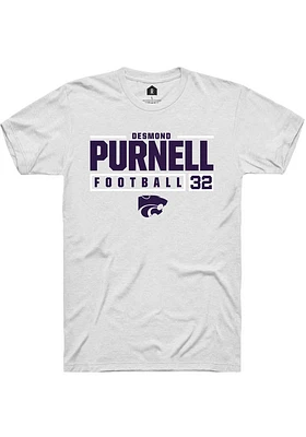 Desmond Purnell K-State Wildcats Rally NIL Stacked Box Short Sleeve T Shirt
