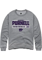 Desmond Purnell  Rally K-State Wildcats Mens Graphite NIL Stacked Box Long Sleeve Crew Sweatshirt