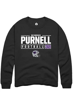 Desmond Purnell Rally K-State Wildcats Mens NIL Stacked Box Long Sleeve Crew Sweatshirt