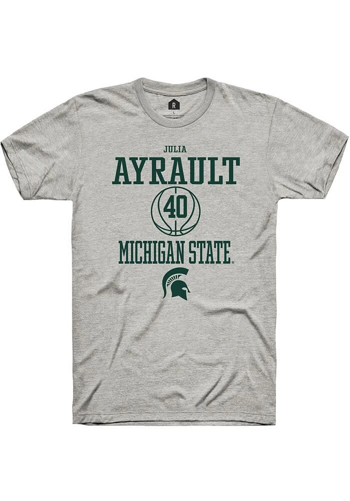 Julia Ayrault Michigan State Spartans Ash Rally NIL Sport Icon Short Sleeve T Shirt