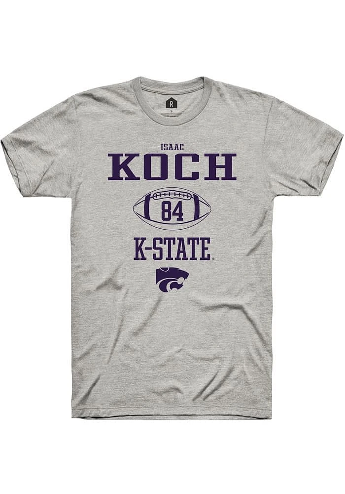 Isaac Koch K-State Wildcats Ash Rally NIL Sport Icon Short Sleeve T Shirt